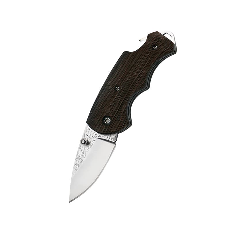 Custom Wholesale Mini Wooden Handle Tactical Camping Survival Hunting Knife EDC Outdoor Folding Pocket Knife