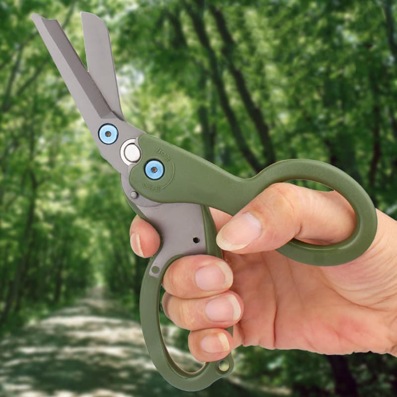 Portable Folding Steel Handle Scissors Industrial Outdoor Survival Multi-Purpose Tool for Camping Emergency