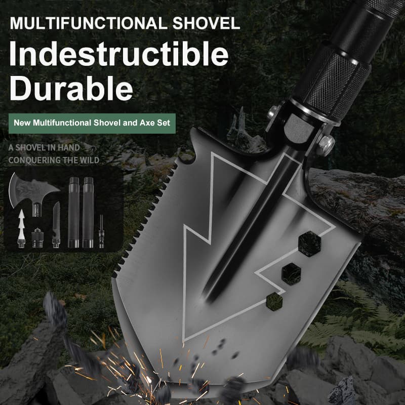 Outdoor Multifunctional Camping Survival Tool Kit Professional Grade Industrial Shovel and Axe Set  Axe for Emergency Hiking Outdoor