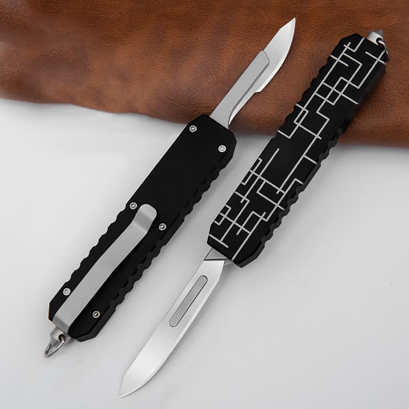 High quality Hot Selling Stainless Steel Aluminum Alloy Handle Self-Defense Survival Pocket Utility Knife with Replaceable