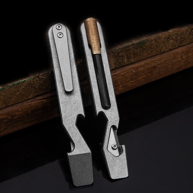 TC4 Titanium Alloy Multi Functional Crowbar Driver Outdoor Survival Striker Portable EDC Tool Bottle Opene