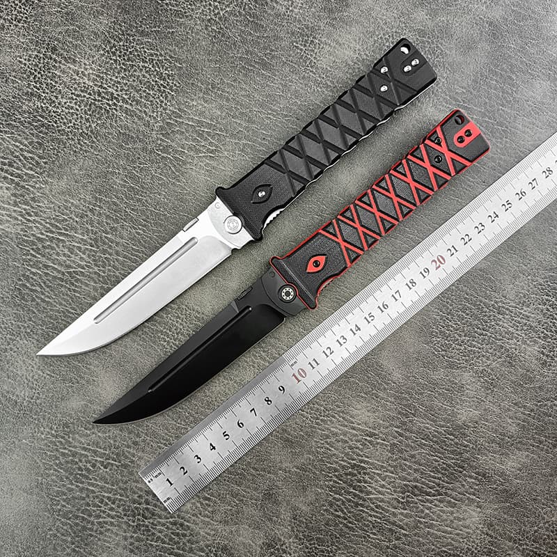 G10 Handle Pocket Knife Stainless Steel Blade Camping EDC Tactical Folding Knife