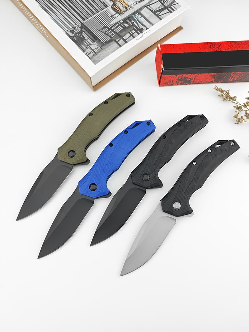 Ship 8Cr13Mov Steel Folding Knife Customization K1645 Outdoor Camping Survival Knife G10 Handle Portable Pocket Knives