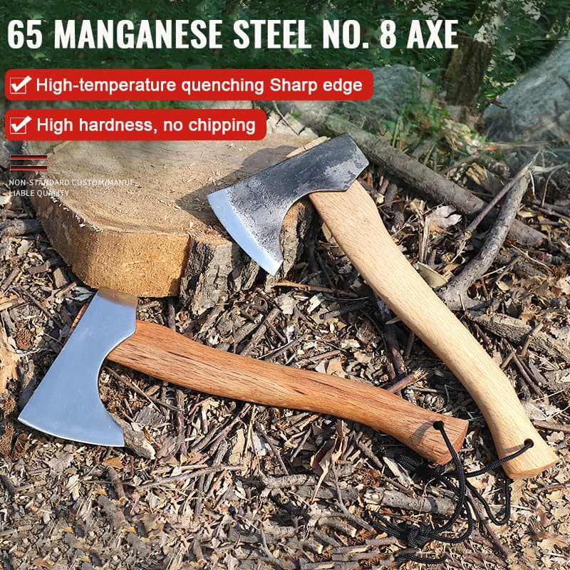 Camping Axe High Hardness 65 Manganese Steel Hammer Axe Composite Survival Tool with Wood Handle