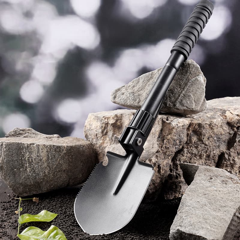 5 in 1 Folding Survival Shovel Portable Camping High Carbon Steel Entrenching Tool Compact Size Shovel Hiking Digging