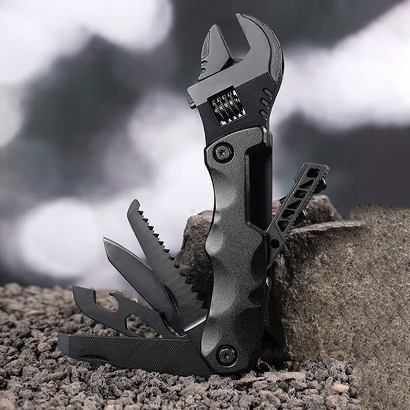 Industrial Grade Multitool Wrench Adjustable Camping Gear Spanner Flathead Screwdriver Steel Material Hiking Multifunction