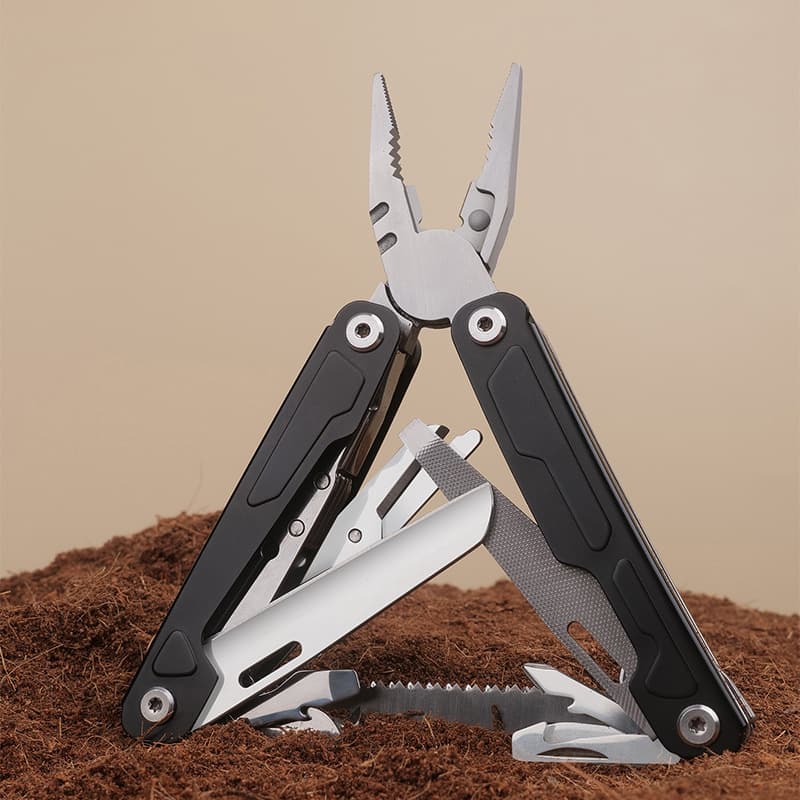 16 in 1 Multifunction Pliers Multitool Knife With Nylon Pouch Compact Size Camping Hunting Survival Tools Kit EDC