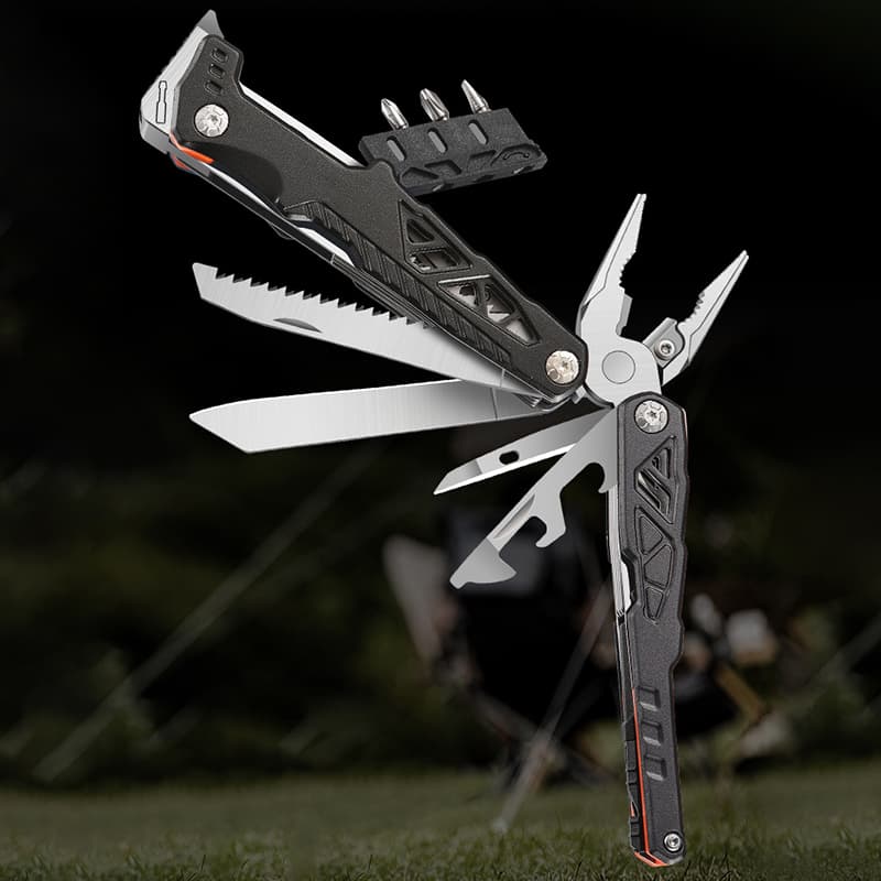16 in 1 Multifunction Pliers Multitool Knife With Nylon Pouch Camping Hunting Survival Saw Fire Starter Screwdriver