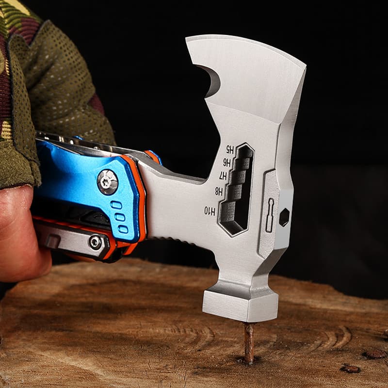 18 in 1 Multifunction Pliers Multitool Hammer With Nylon Pouch Compact Size Aluminum Handle Camping Survival Tools