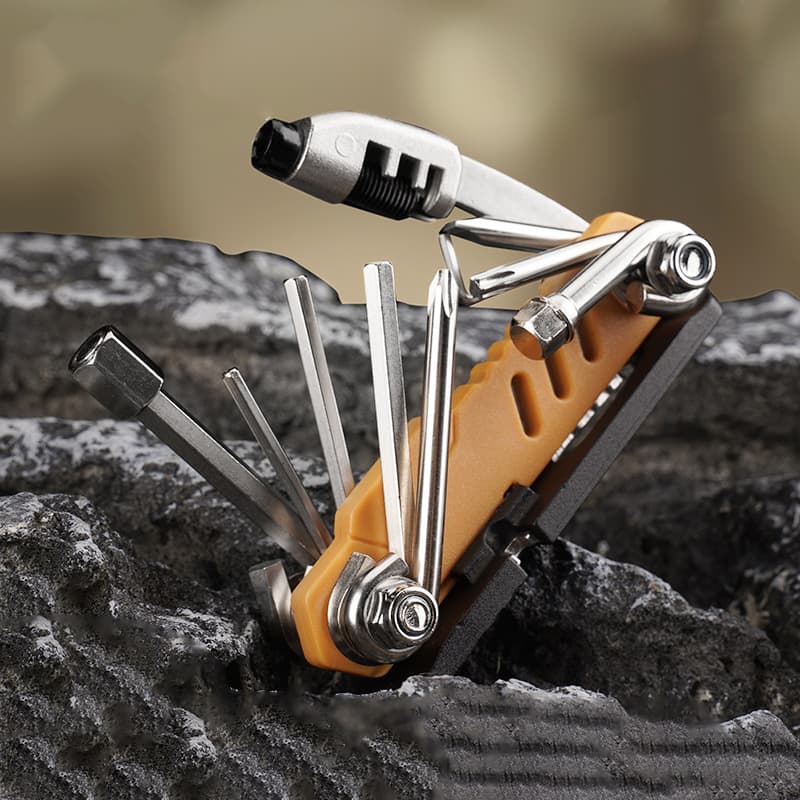 15 in 1 Bike Repair Tool Kit Bike Tire Levers Hex Spoke Wrench Accessories Set Bicycle Multitool for Road Mountain Bikes