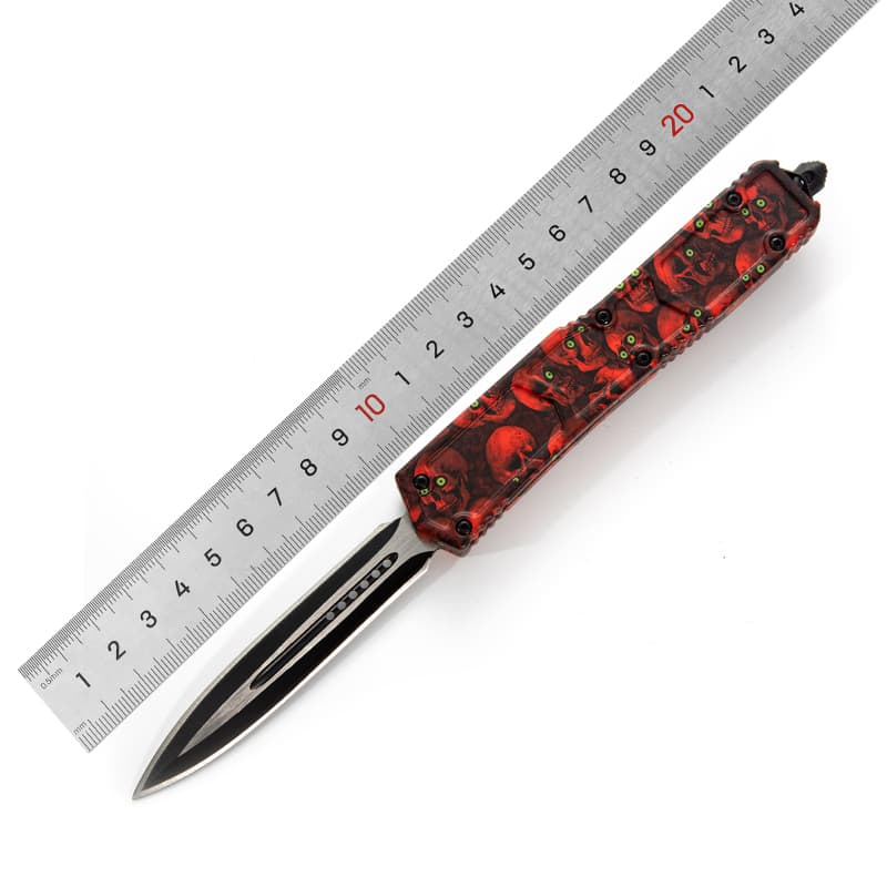3CR13 Outdoor Multi-purpose Multi-color Pattern DIY Grade Window-breaking High-hardness Hunting Folding Knife