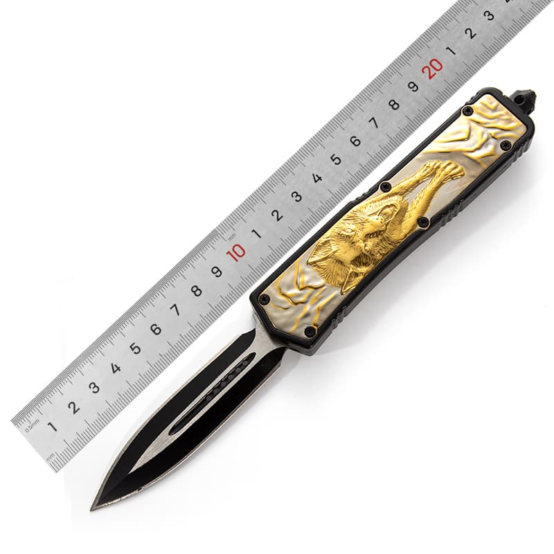 Popular Dragon Mini Pocket Knife Tactical Outdoor Hunting Knives Rainbow Zinc Aluminum Handle DIY OEM Customizable for