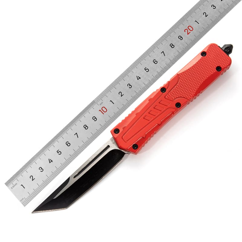 Customized OEM Camping Knife with   Pocket Knife Red Zinc Alloy Handle Survival Tactical EDC