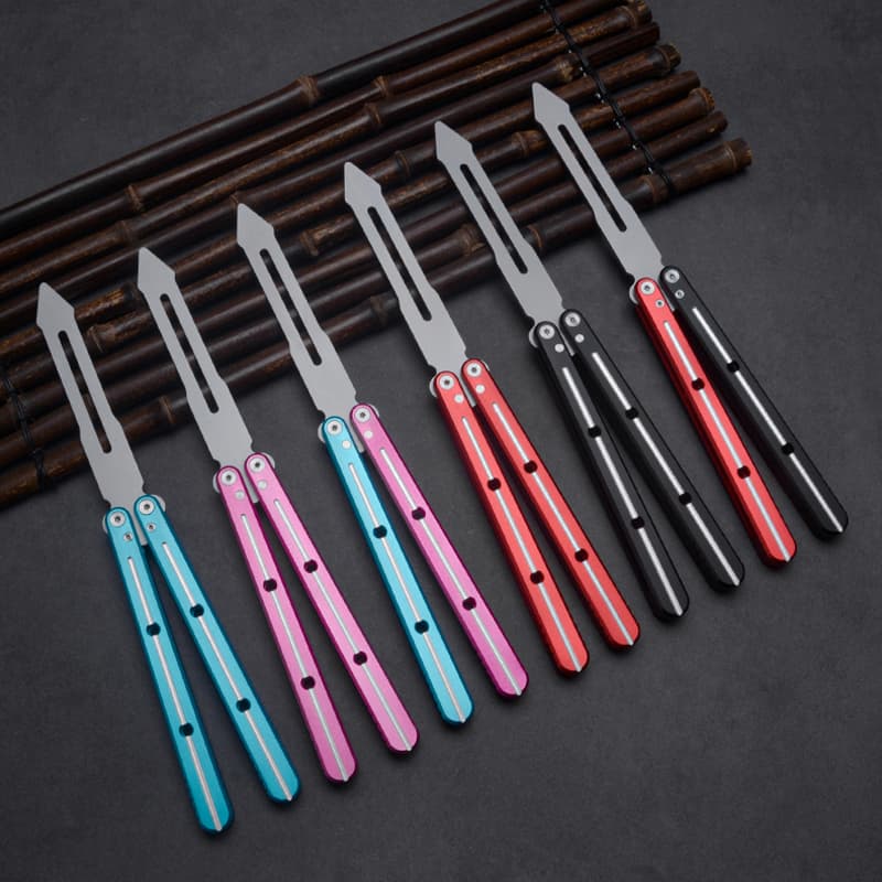 Hot Selling Aluminum Alloy Handle Folding Beginner Professional Butterfly Training Tool Stress Relief Training Toy