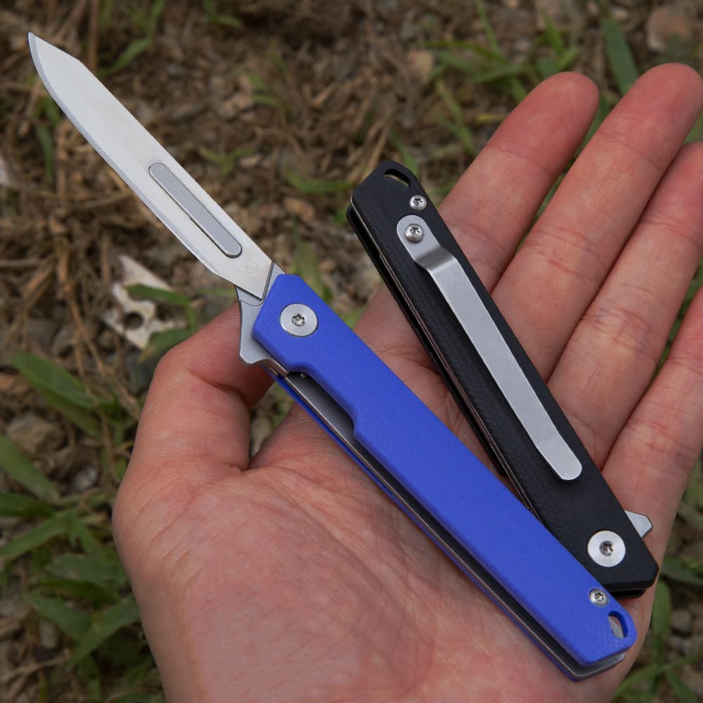 Sk4 Steel Blades Replaceable Sharp Folding Knife Nylon Fibre Handle Utility Pocket Knife One Spare Blade Exchange
