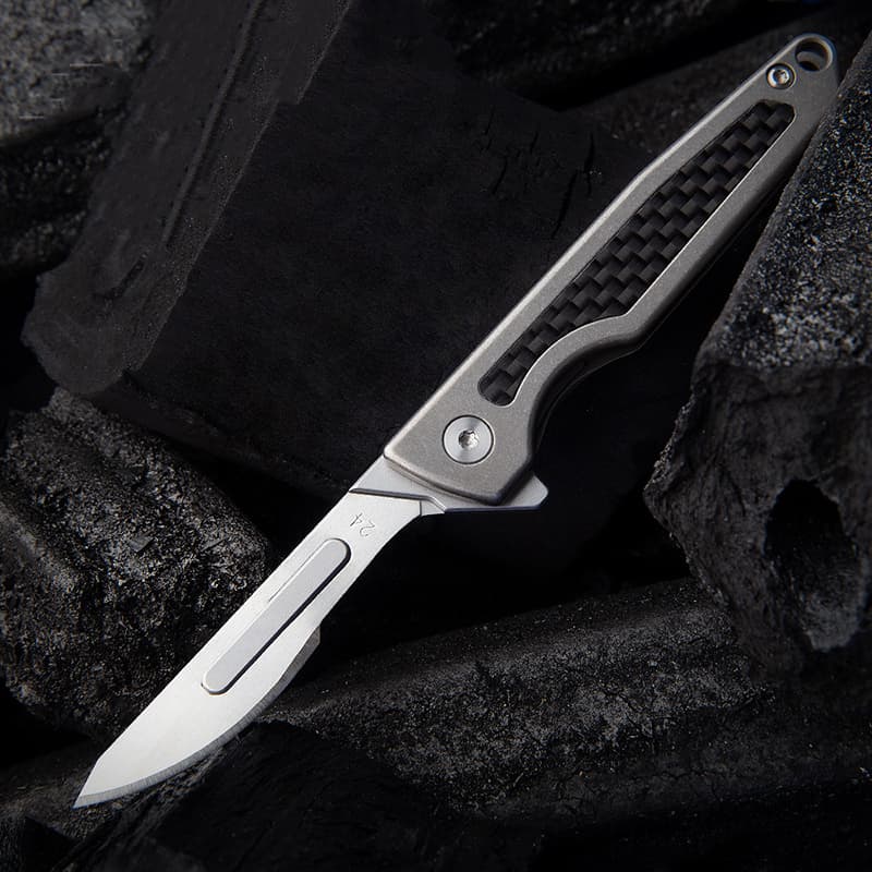 Portable Stainless Steel Mini Carving Folding Knife with Keychain Portable Pocket Utility Knife for DIY Outdoor Adventures