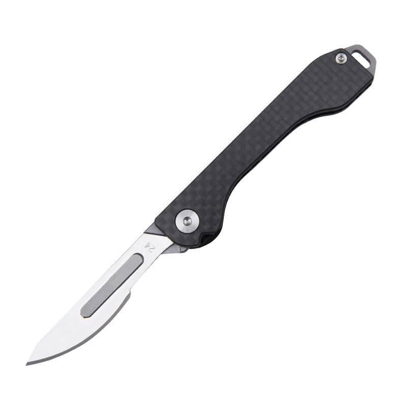 Mini Carbon Fiber Utility Folding Knife Outdoor Survival Tactical Hand Tool Blade Removeable Clasp Knife