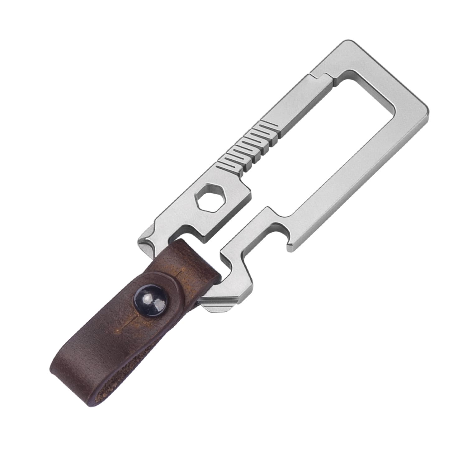 Portable Titanium Alloy Utility Keychain Fashionable Outdoor Key Connector with Easy Operation and Bottle Opener
