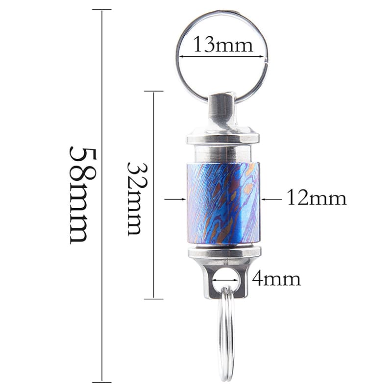 Titanium Damascus Retractable Keychain Quick Release Detachable Keychain Clip Pull Apart Key Rings-Hand Tools