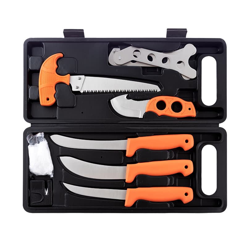 Outdoor Hunting Knife Set With PVC Box Hunting Knife Set 3Cr13 Stainless Steel +TPR Hunting Knife Set