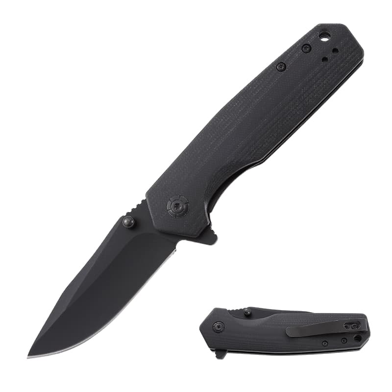Sale Custom Hunting Knife Small Outdoor Folding Pocket EDC Tactical Camping Knife Men 3Cr13 Stainless Steel Black