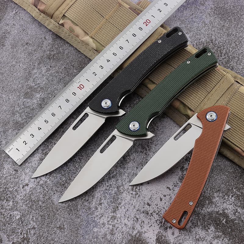 High Quality Wholesale Custom OEM Outdoor Multifunctional Folding D2 High Carbon Steel Blade G10 Handle Camping Pocket Knife