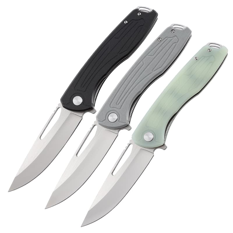 High Quality G10 Handle Folding Pocket Knife D2 Steel CNC Data Cutting Portable Outdoor Survival EDC Customizable OEM DIY