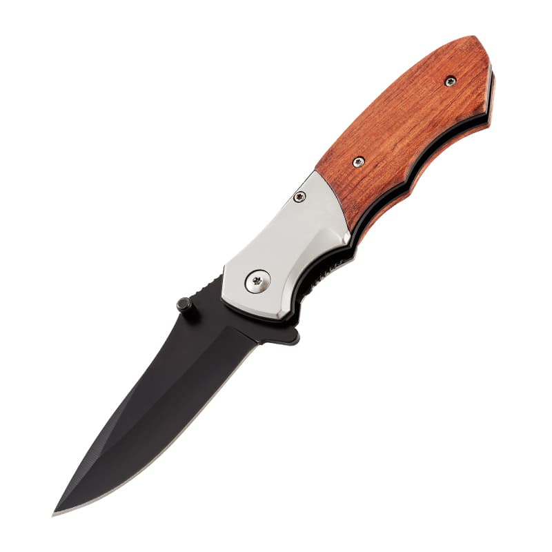 Hot Selling Wooden Handle Folding Pocket Knife Outdoor Camping Survival Knives with Clip