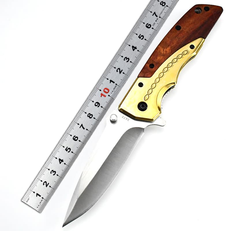 Hotsale 440c Steel Wooden Handle Utility Tactical Folding Knives Fishing Hiking Survival Pocket Knives Customized Gift for Man