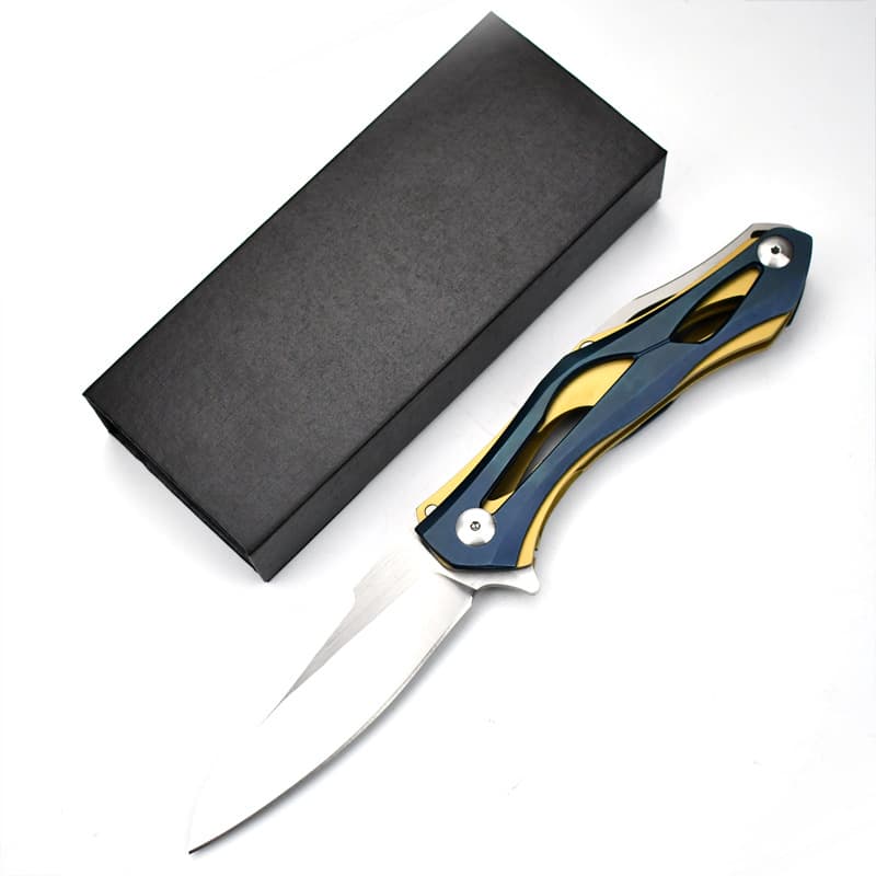 Industrial Grade D2 Steel Sharp Knives Foldable CNC Steel Handle Self-defense Tactical Pocket Knife OEM Customizable Edc