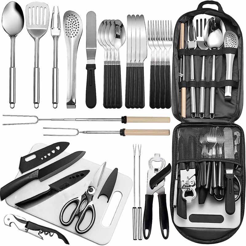Outdoor Camping Cooking Utensils Set Portable Camping Cookware Storage Bag 27pcs Kitchen Accessories Utensils Set
