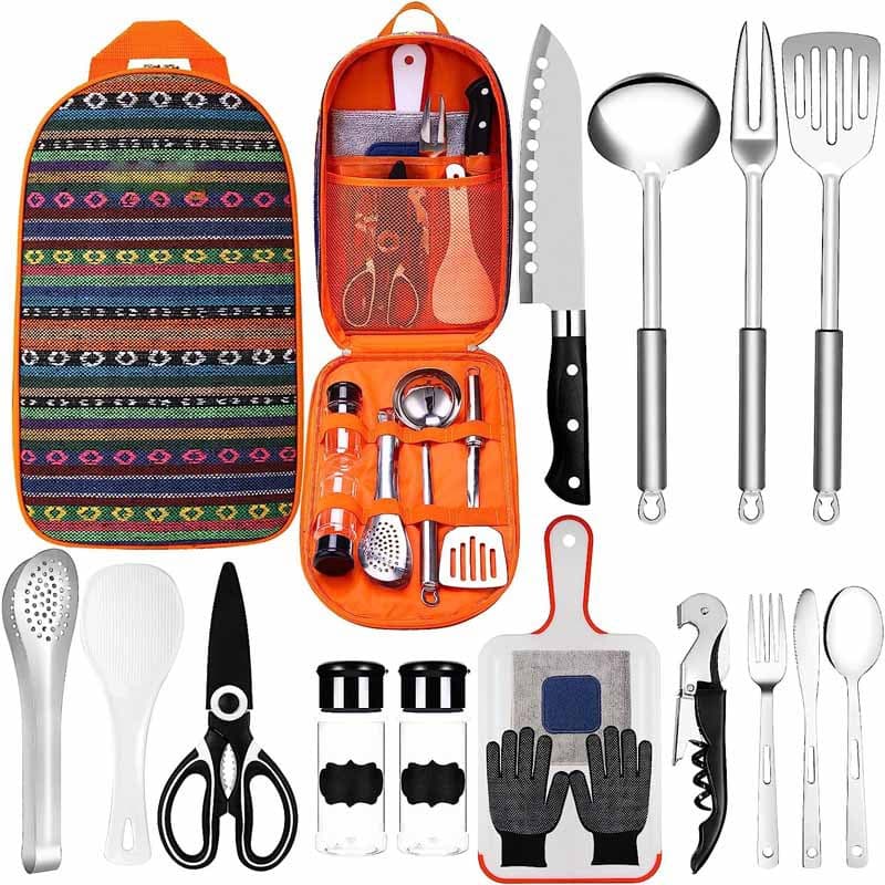 Wholesale 16pcs Camp Kitchen Cooking Utensil Set Travel Organizer Grill Accessories Picnic Cooking Utensil